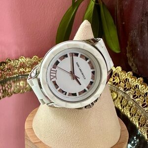 Karl Lagerfeld Unisex White Silicone Wrapped Stainless Steel Watch Model KL-1014